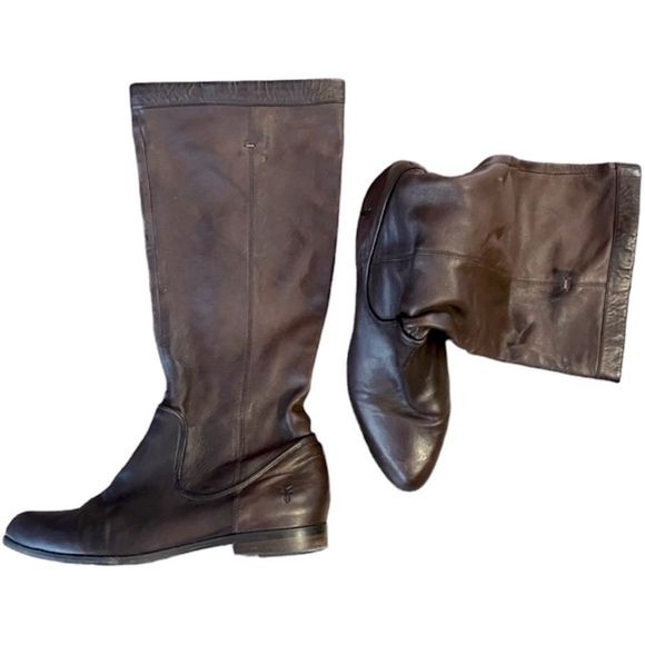 Frye Cindy Slouch Brown Boots Size 7.5 , leather is so soft!! - Picture 1 of 16